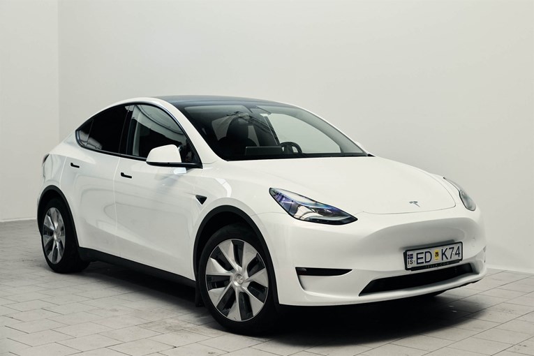 White Tesla Model Y.