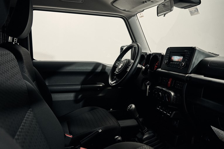 Suzuki Jimny cabin and interior. 