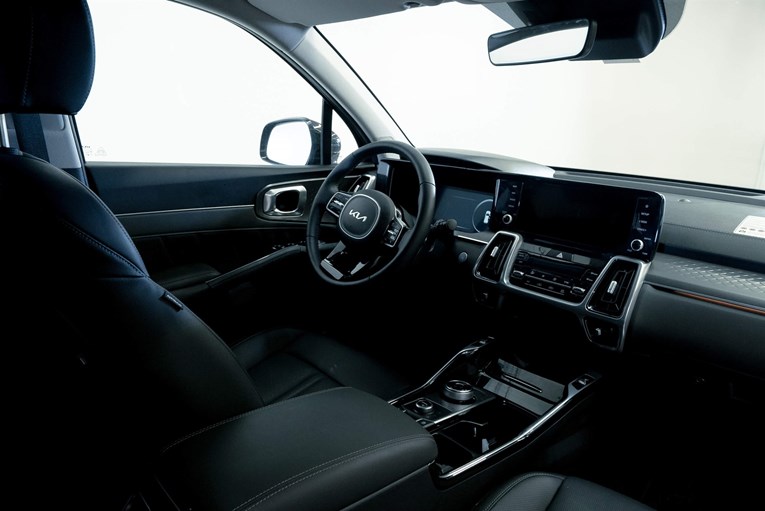 Kia Sorento interior and infotainment system.