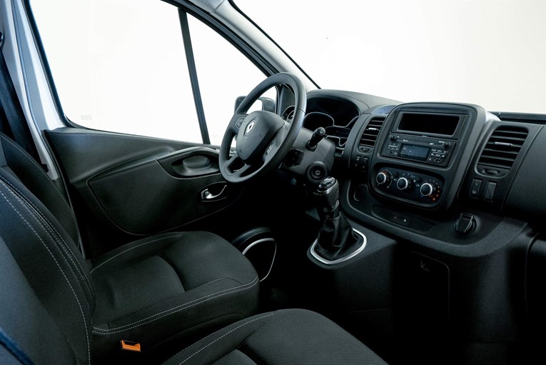 Renault Trafic interior manual gear shift stick and steering wheel. 