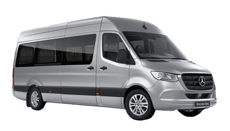 Grey color Mercedes Benz Sprinter.